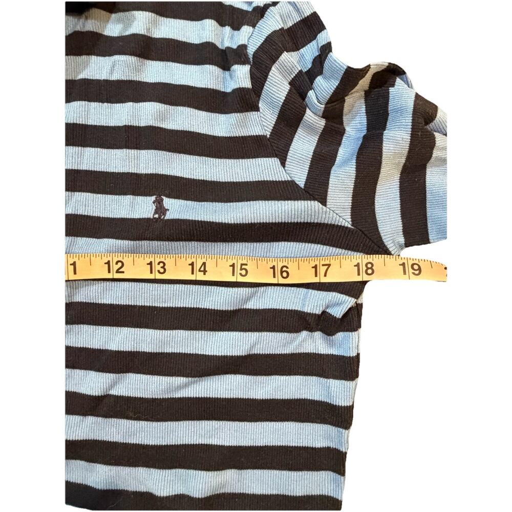90s Ralph Lauren Sport Striped Rugby Polo Shirt Women’s L USA made 100% Cotton - Picture 11 of 11